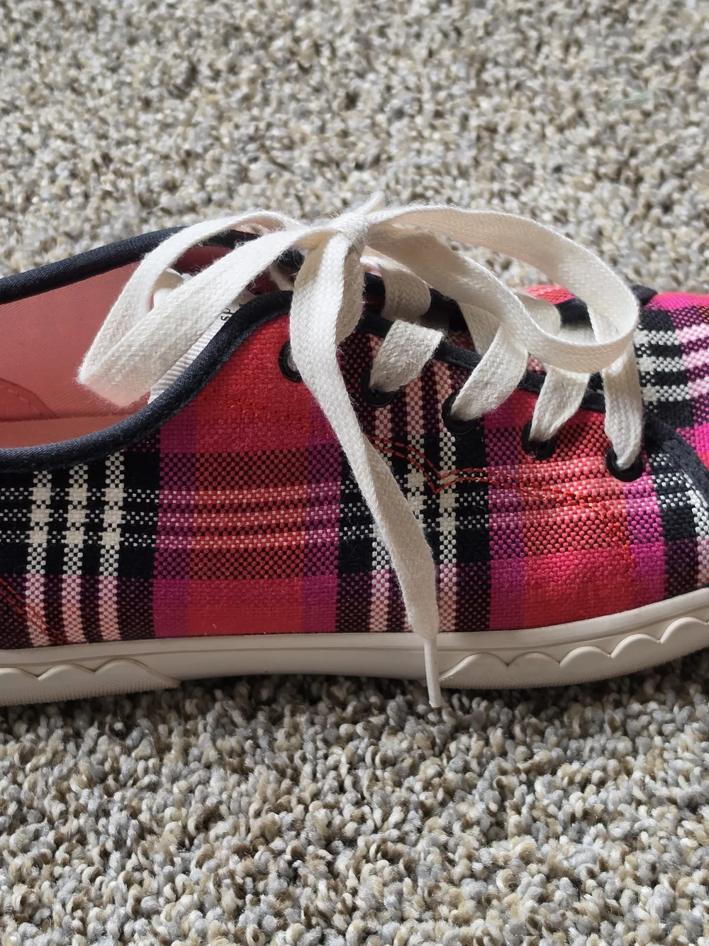 kate spade Pink Plaid Low-Top Sneakers